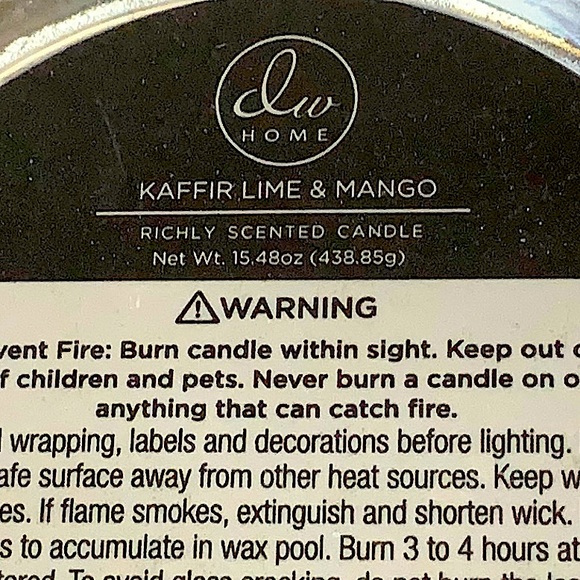 DW HOME CANDLE KAFFIR LIME & MANGO 2 WICK SOY WAX NEW 15 Oz - Picture 4 of 4